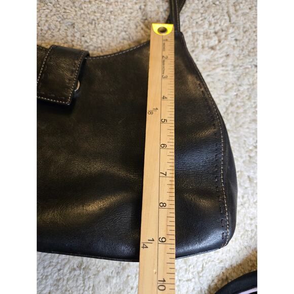 Fossil Vintage Smooth Black Leather Purse Handbag - Picture 15 of 16